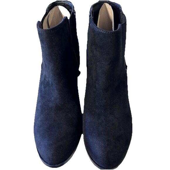 Dolce Vita Women's Black Collyns Short Bootie Suede Leather Stack Heel Size 7.5 - Picture 4 of 13